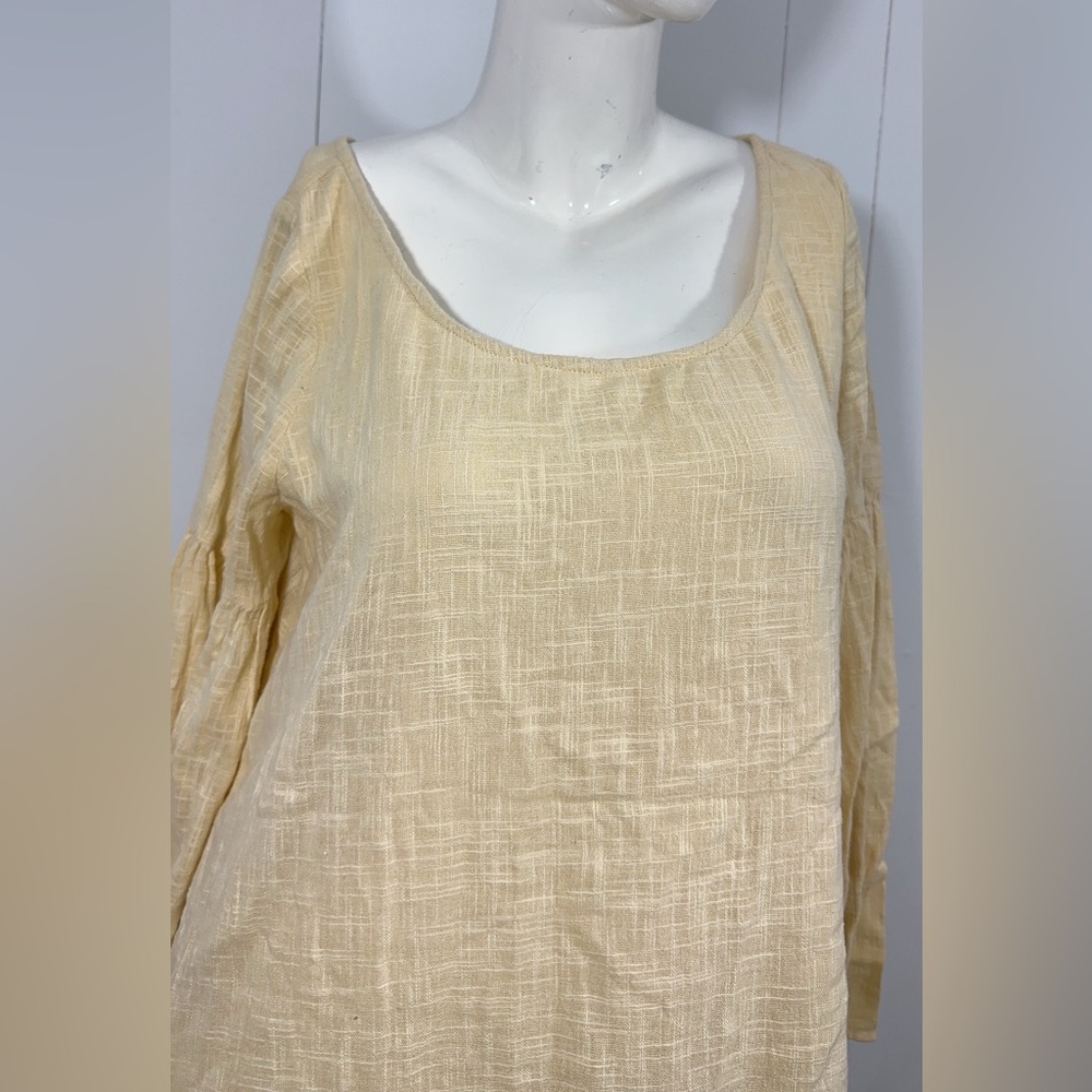 Free People Kyleigh Mini Boho Lined Dress Tunic Yellow Long Bell Sleeve - Picture 3 of 16
